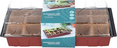 SOGO Kweekkas Met 18 turfpotjes - Moestuin - Groenteplanten - Fruitplanten - Kruidenplanten - Bloemen - Garden Select