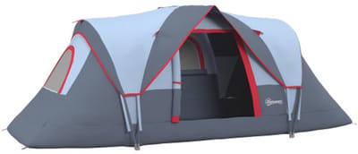 Ruime tent voor 5-6 personen, weerbestendige tunneltent met gaasvenster en haringen
