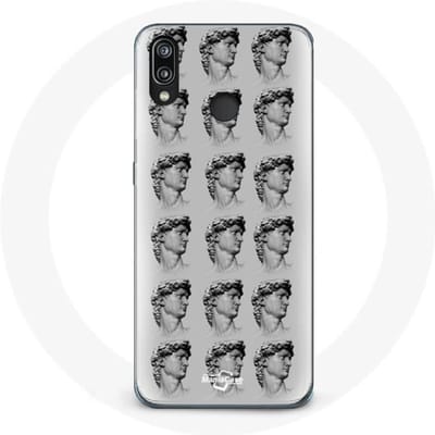Hoesje voor Huawei P20 Lite Standbeeld grijze achtergrond grijs