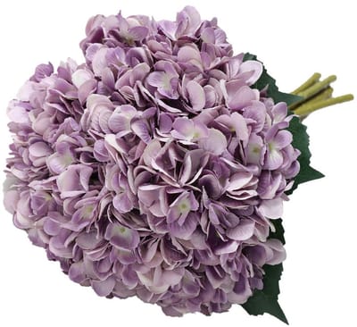 Dailygoody - Kunstmatige Hydrangea - Bloemboeketten - Eenvoudig en elegant - Paars - Decoratie voor bruiloft en feest - Kunstbloemen - Perfect voor hu
