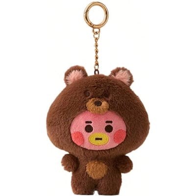 LINE FRIENDS BT21 Kpop Schattig Anime Pluche Speeltje Sleutelhanger 10cm Cartoon Bedeltje Tas Accessoire Schattig Cadeau voor Meisjes brown