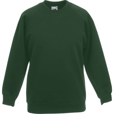 Fruit of the Loom Kinder Unisex Trui Met Raglan Mouwen (2 stuks) (Bottle Groen) Maat 104