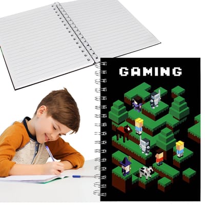 Pixel Game Notitieboekje op spiraal, ringband voor school voor jongens A5 HARDE KAAFT