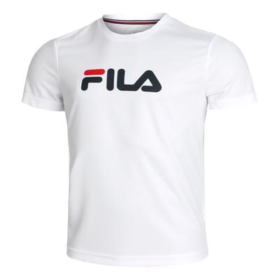 Fila Logo T-shirt Heren-Wit,Donkerblauw