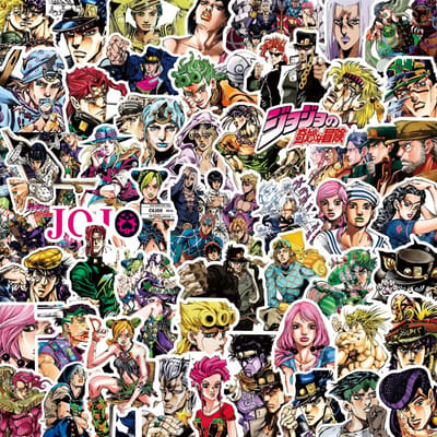 82 Delen Kujo Jotaro Anime Stickers Jojo Bizarre Adventure Sticker Higashikata Josuke Bruno Buccellati Cartoon Decals