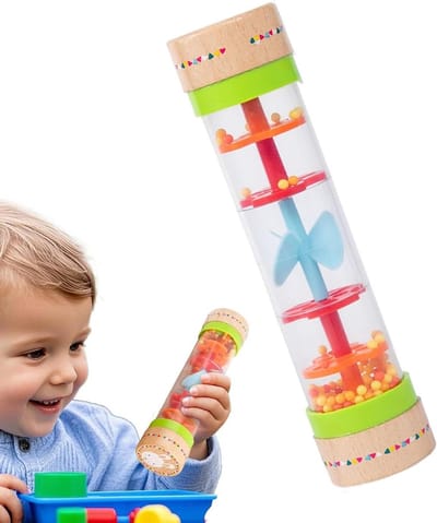 Regenrammelbuis - Muziekinstrument - Sensorisch Spelen - Kalmerende Geluiden - 20.7 cm - Meerkleurig