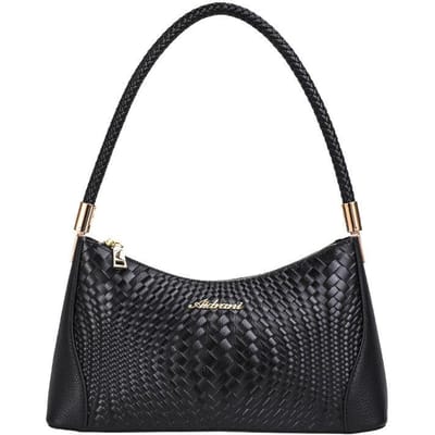 Sac pour femme Nouveau Tendance Haut de gamme Sac tissé en cuir de vache Sac à bandoulière à la mode et polyvalent Sac sous le bras pour femme de tempérament black