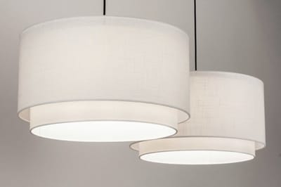 Lumidora Hanglamp 30861 - SHANNON - 2 Lichts - E27 - Wit - Textiel
