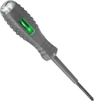 Testschroevendraaier - Spanningstester - Elektrisch testen - Dubbele functie - 16.8 cm - Grijs
