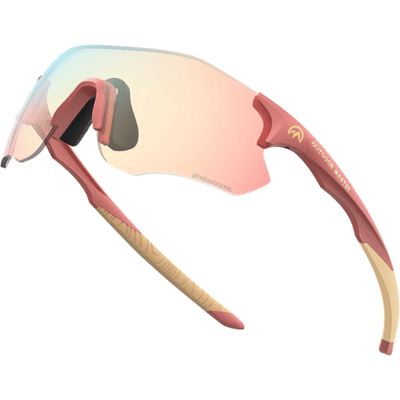 OutdoorMaster HawkSharp HD fotokromische sportzonnebril voor fietsen roze