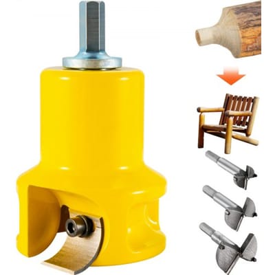 VEVOR Pennenfrees Forstner Boor 38mm, 4-bladige Pennenfrees Forstner Bit Pennenfreesset voor Balkbedden, Balustrades, Balkenhekken, Balkentafels etc Forstner Bitset Geel