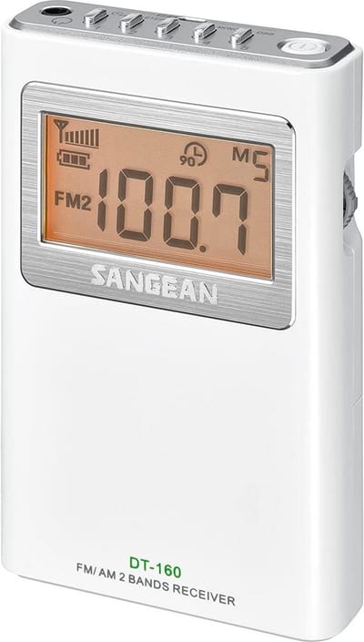 Draagbare Digitale Pocket Radio – FM/PLL-Tuner, 15 Geheugenplaatsen, Automatische Zoekfunctie, Batterijindicatie, Automatische Uitschakeling, Incl. Stereo Hoofdtelefoon