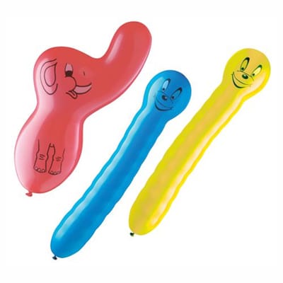 12x 3 Ballonnen assorti kleuren verschillende vormen