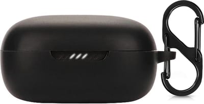 Somstyle Hoesje Geschikt voor JBL Live Pro Plus Draadloze Oordopjes - Zacht Siliconen met Clip – Zwart