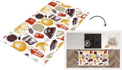 Keukenloper - Loper keuken - Thanksgiving - Patronen - Dinner - 120x60 cm - Keukenloper vinyl