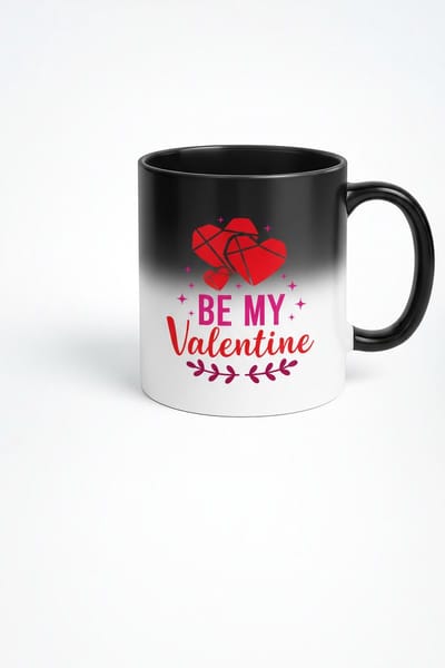 Magische Mok 'Be My Valentine' met Hartjes | Hittegevoelige Valentijnsdag Koffiemok | Cadeau voor Hem/Haar
