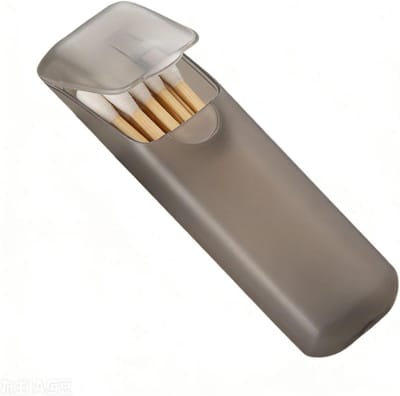 Tandenstoker Dispenser - Floss Stick Houder - Hygiënisch Opbergen - Semi-transparant Ontwerp - 4 Stuks - Zwart