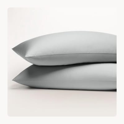Famanu - Satijnen kussenslopen 70x90 cm grijsblauw set 2, 100% biologisch katoen, ritssluiting ademend