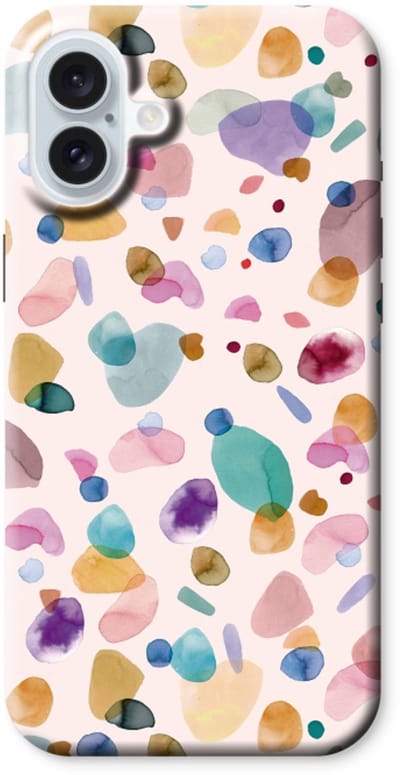 Case Company® - Hoesje geschikt voor iPhone 16 Plus hoesje - Terrazzo Memphis - Tough Case - Maximale Bescherming alle Kanten en Schermrand