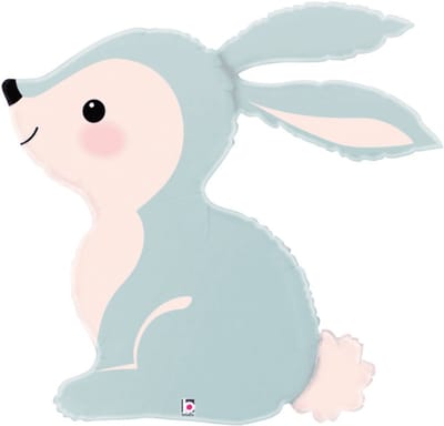 Folieballon blue bunny - 68 x 64 cm