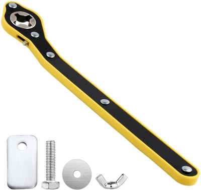 Dailygoods- Ratelsleutel Arbeidsbesparend - Ratelsleutelset - 360° Schaar Jack - Moersleutel voor Auto/SUV - Inclusief Vlakke/Ronde Plaat - Materiaal: IJzer/Plastic - Wielmoersleutel