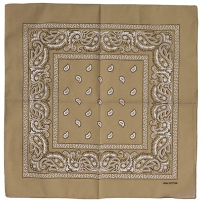 Fako Fashion - Bandana - Hoofddoek - Mondbescherming - Zakdoek - Paisley - Khaki