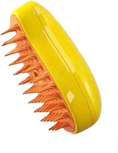 Premium 3-in-1 Ontharingsborstel / Steamy Brush / Stoomborstel | Kattenborstel | Haar & Vacht Verwijderaar | Dieren Ontharing | Voor Honden & Katten - Geel