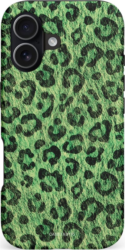 Casetastic hoesje geschikt voor Apple iPhone 17 - MagSafe - Dubbellaagse bescherming - Groene Panterprint - Fashion Case - Donkergroen Zwart