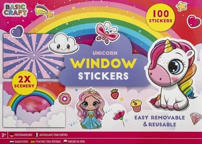 Raamstickers Prinses en Eenhoorn - 100 stuks voor kinderen en auto