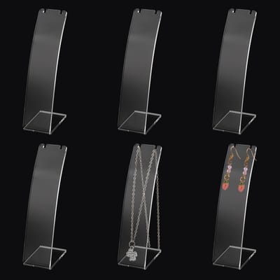 Golden crown - L-Vorm Acryl Ketting Houder - Sieraden Organizer - Duidelijk - Slant Back Oorbel Display Stand - Ruimtebesparend - Geschikt voor Dames