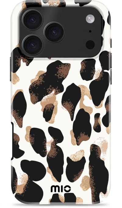 Mio by Mobilize Hoesje geschikt voor Apple iPhone 17 Pro MagSafe Telefoonhoesje Hardcase | Mio by Mobilize Backcover | Geschikt voor MagSafe | Geschikt voor Draadloos Opladen met Magnetische Ring | Geschikt voor MagSafe Case - Leopard | Zwart,wit