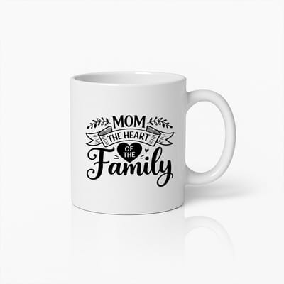 Mom The Heart Of The Family – Hartverwarmend Moederdag Cadeau – Keramische Koffiemok