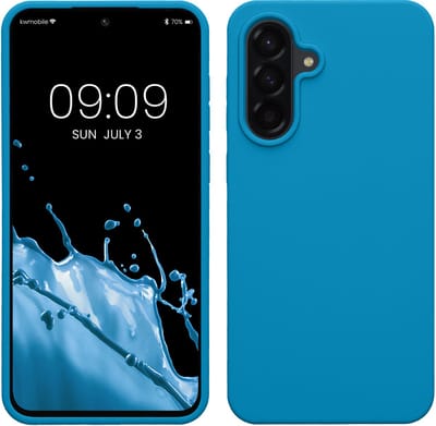 kwmobile telefoonhoesje geschikt voor Samsung Galaxy A56 5G - Hoesje met siliconen coating - Smartphone case in Caribisch blauw