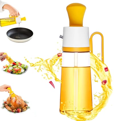 Dailygoods- Oliedispenserfles 2-in-1 met kwast - Siliconen - Glas - 500 ml - Olijfolie/azijnfles - Voor koken/BBQ/grillen - Oliekan