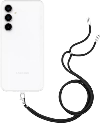 Cazy hoesje met koord geschikt voor Samsung Galaxy A35 Hoesje met Koord - Flexibele Case - Transparant