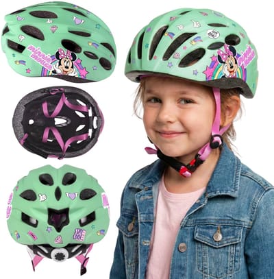 DISNEY Minnie Mouse Veilige IN-MOLD fietshelm voor meisjes, verstelbaar 52-56 cm