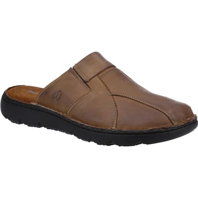 Hush Puppies Heren Carson Leren Muiltjes (Bruin)
