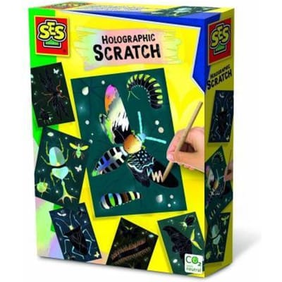 SES - Holografisch scratch - Insecten - verrassing - 6 kaarten met krasstokje