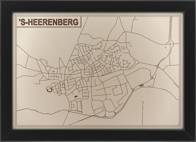 Houten stadskaart van 's-Heerenberg