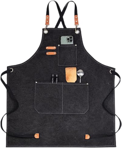 Verlengd waterdicht barbecue schort van canvas voor mannen en vrouwen - ideaal voor koken, grillen en buitenactiviteiten