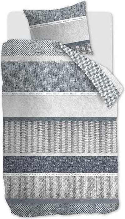 RiviÃ¨ra Maison Winterclub - Dekbedovertrek - Eenpersoons - 140x200/220 cm - Katoen - Blue