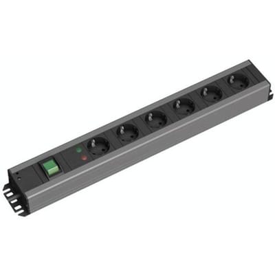 Bachmann 300.011 Overspanningsveilige stekkerdoos Aluminium, Zwart Randaarde stekker