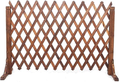 Houten Hek - Telescopisch Scherm - Planten Ondersteunen - Verkoold Materiaal - 150x210cm - Bruin