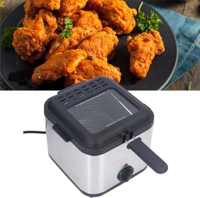 roestvrijstalen elektrische friteuse 1000 W, temperatuur verstelbare friteuse 2,5 liter capaciteit voor frietjes
