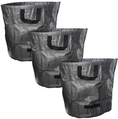 Set bladzakken - Tuinafvalzakken - Tuinafval opruimen - Robuuste handgrepen - 3 x 170 liter - Zwart