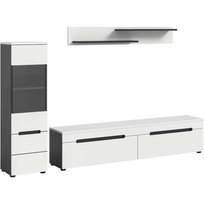 Canu woonkamercombinatie staand-hangend wit NB Basalt NB Abs. wit NB - 33x221x141cm