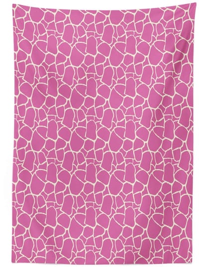ABAKUHAUS Giraffen-tafelkleed – abstracte dierenhuid – Binnen/buiten – 140×170 cm – Crème-roze