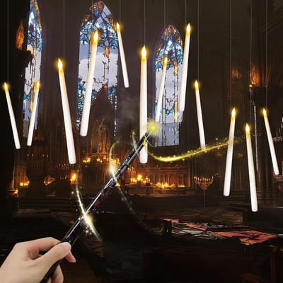 Set van 12 drijvende kaarsen van 28,2 cm met flikkerende verlichting en afstandsbediening, perfect voor sfeervolle decoratie en Harry Potter themafeestjes