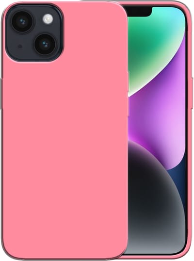 Smartphonica Siliconen hoesje voor iPhone 14 case met zachte binnenkant - Roze geschikt voor iPhone 14