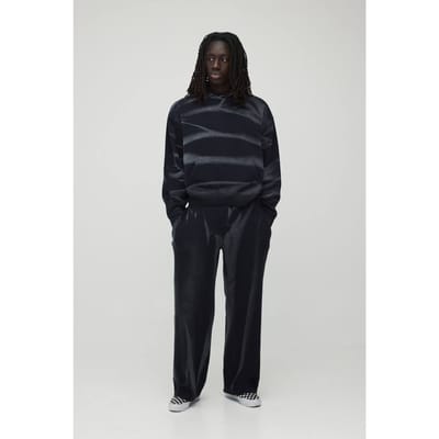 Oversized Boxy Smoke Washed Trainingspak Met Capuchon | Black | Size XS